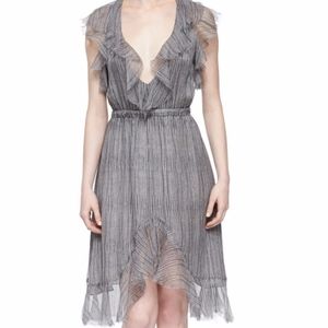 L' Agence Sophie Dress - Grey & White Flowy - 4